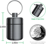 2 Pack Metal Earplug Case Aluminum Waterproof Keychain Pill Holder for Travel Black, Aluminum Construction, Waterproof Design