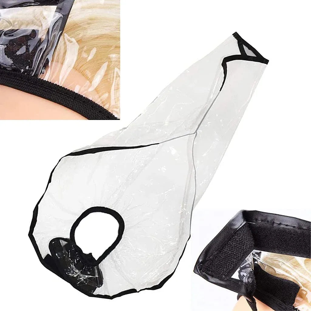 2 Pcs Hair Washing Funnel Apron, Upright Position Shampoo Cape for Home or Salon Use, Elderly Disabled Clients, Clear