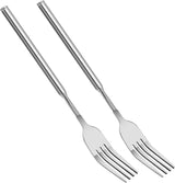 2 Pcs Telescoping Forks, Stainless Steel Extendable Retractable Forks for Dinner, Fruit, Dessert and BBQ, 8.7 to 25.6 Inch