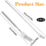 2 Pcs Telescoping Forks, Stainless Steel Extendable Retractable Forks for Dinner, Fruit, Dessert and BBQ, 8.7 to 25.6 Inch - Front View