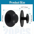 20 Pcs Self Adhesive Cabinet Knobs Mini Drawer Pulls for Kitchen Cabinets, Dressers, Drawers and Wardrobes, Black