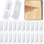 Plastic Locking Shelf Support Pegs, Clear Clips for Kitchen Cabinets Bookcases, 20 Pack, 0.20 inch x 0.63 inch Size