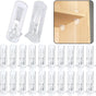 Plastic Locking Shelf Support Pegs, Clear Clips for Kitchen Cabinets Bookcases, 20 Pack, 0.20 inch x 0.63 inch Size
