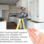 Plastic Locking Shelf Support Pegs, Clear Clips for Kitchen Cabinets Bookcases, 20 Pack, 0.20 inch x 0.63 inch Size