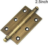 2 Pack Decorative Butt Hinges for Kitchen Cabinet Cupboard Doors, Antique Brass Bronze Finish, 2.5