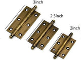 2 Pack Decorative Butt Hinges for Kitchen Cabinet Cupboard Doors, Antique Brass Bronze Finish, 2.5