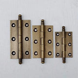 2 Pack Decorative Butt Hinges for Kitchen Cabinet Cupboard Doors, Antique Brass Bronze Finish, 2.5" Size, Brass Construction