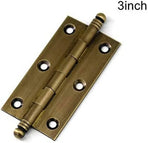 2 Pack Decorative Butt Hinges for Kitchen Cabinet Cupboard Doors, Antique Brass Bronze Finish, 3 Inch Size, Brass Construction