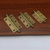 2 Pack Decorative Butt Hinges for Kitchen Cabinet Cupboard Doors, Antique Brass Bronze Finish, 3 Inch Size, Brass Construction