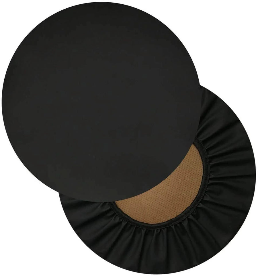 Round Bar Stool Covers 2 Pack Waterproof Faux Leather Anti Slip Slipcovers for Coffee Shop Bar Stools, 13 in/33 cm Size, Black