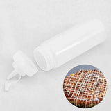 Plastic Condiment Squeeze Bottles 3 Pack with Tip Caps, 32 Oz for Sauce Ketchup Mustard and Olive Oil, White, Durable Plastic Construction