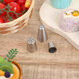 3 Pcs Grass Piping Tips, Stainless Steel Icing Decorating Tips for Cupcakes, Cakes and DIY Baking, 233 234 29, Stainless Steel Construction - Close-Up Angle