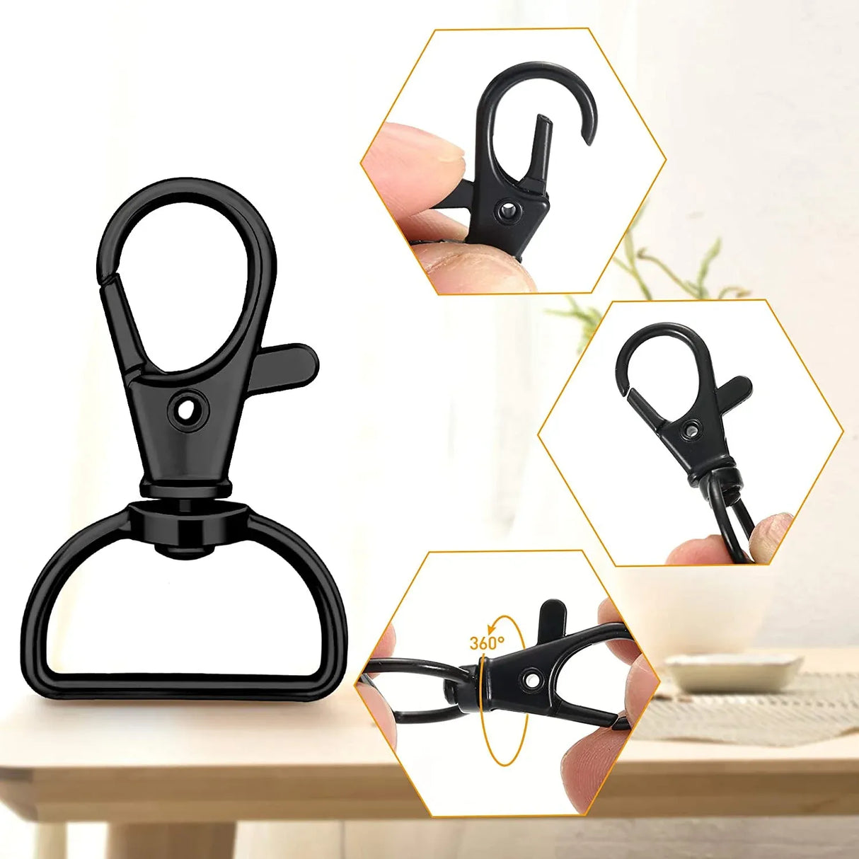 Swivel Snap Hooks with 1 Inch D Ring Lobster Clasps for Tactical Gear and Dog Leashes, 35 Pcs, 25mm, Daily Comfort Use