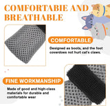 4 Pcs Cat Anti Scratch Mittens, Adjustable Breathable Mesh Claw Covers for Bathing and Nail Trimming, Gray, XL Size - Side View