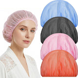4 Pack Mesh Sleep Bonnets for Women, Elastic Breathable Hair Nets for Sleeping and Hair Drying, Colorful, Pink/Blue/Orange/Black