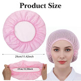 4 Pack Mesh Sleep Bonnets for Women, Elastic Breathable Hair Nets for Sleeping and Hair Drying, Colorful, Pink/Blue/Orange/Black - Front View