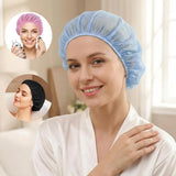 4 Pack Mesh Sleep Bonnets for Women, Elastic Breathable Hair Nets for Sleeping and Hair Drying, Colorful, Pink/Blue/Orange/Black - Side View