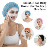 4 Pack Mesh Sleep Bonnets for Women, Elastic Breathable Hair Nets for Sleeping and Hair Drying, Colorful, Pink/Blue/Orange/Black