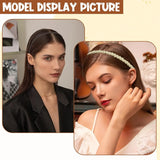 4 Pcs Plastic Headbands with Teeth, Non Slip Comfortable Hair Bands for Women, Home and Commuting, Neutral Colors - Front View