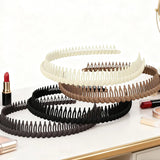4 Pcs Plastic Headbands with Teeth, Non Slip Comfortable Hair Bands for Women, Home and Commuting, Neutral Colors - Rear View