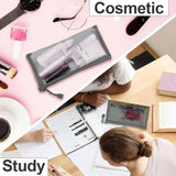 6 Pcs Nylon Mesh Zipper Makeup Bags Cosmetic Pouches for Travel and Home Organization, Small Gray, Daily Comfort Use - 45-Degree Angle