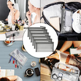 6 Pcs Nylon Mesh Zipper Makeup Bags Cosmetic Pouches for Travel and Home Organization, Small Gray, Daily Comfort Use - Close-Up Angle