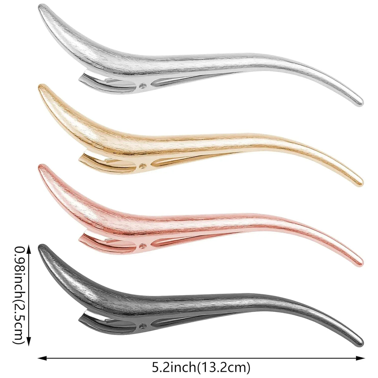 8 Pcs Large Metal Duckbill Hair Clips, 5 Inch Strong Spring Alligator Barrettes for Women Thick Long Hair Updo Styling