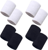 8 Pcs Sports Wristbands Cotton Elastic Sweatbands for Tennis Basketball Running Men Women Black White, Practical Everyday Use