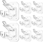8 Pack No Drill Curtain Rod Brackets, Self Adhesive Adjustable Nail Free Hangers for Curtain Poles 0.62-1.57 Inch, Clear