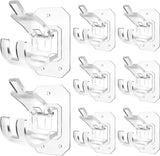 8 Pack No Drill Curtain Rod Brackets, Self Adhesive Adjustable Nail Free Hangers for Curtain Poles 0.62-1.57 Inch, Clear