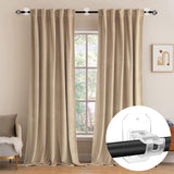 8 Pack No Drill Curtain Rod Brackets, Self Adhesive Adjustable Nail Free Hangers for Curtain Poles 0.62-1.57 Inch, Clear