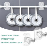 8 Pack No Drill Curtain Rod Brackets, Self Adhesive Adjustable Nail Free Hangers for Curtain Poles 0.62-1.57 Inch, Clear - 45-Degree Angle