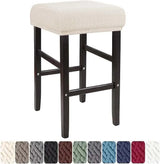 Bar Stool Covers 1 Pack Stretch Washable Saddle Seat Slipcovers for Counter Stools and Vanity Stools, Beige