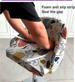 2 Pack Bar Stool Slipcovers Stretch Swivel Chair Covers with Back for Counter Armchairs Kitchen Island Blue Pattern