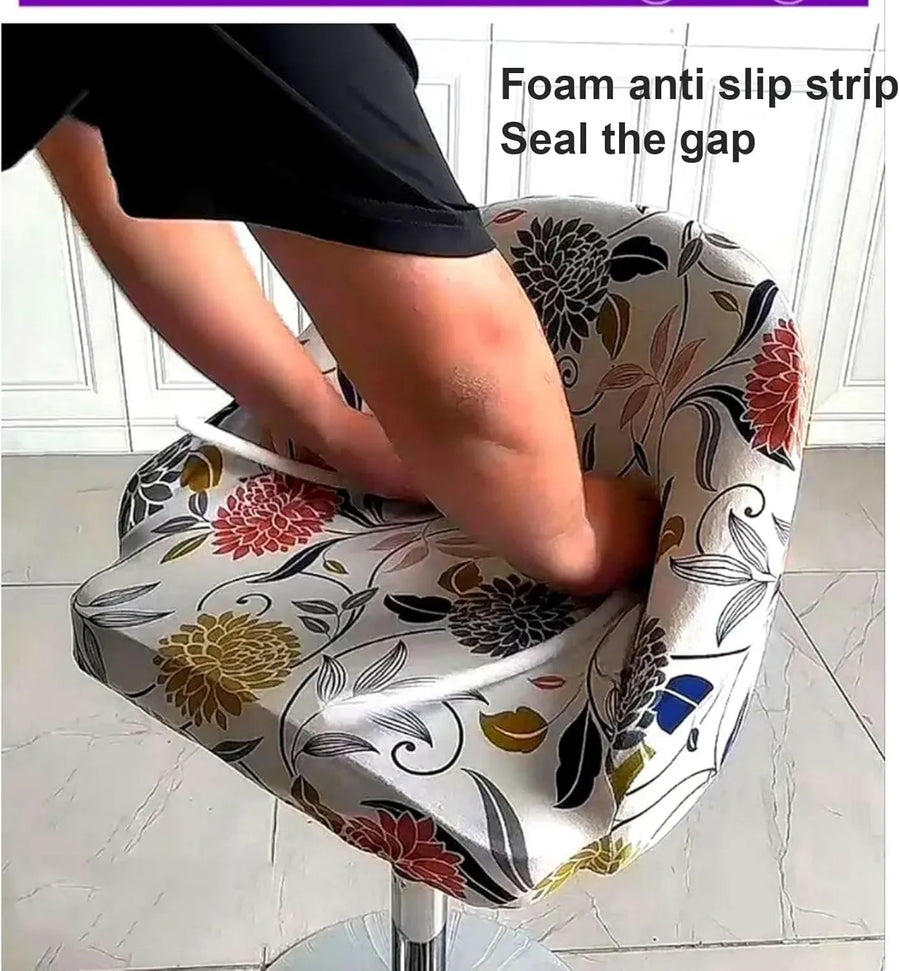 2 Pack Bar Stool Slipcovers Stretch Swivel Chair Covers with Back for Counter Armchairs Kitchen Island Blue Pattern