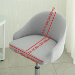 4 Pack Bar Stool Slipcovers Stretch Swivel Chair Covers with Back for Armchair Kitchen Island Gray Leaf Pattern
