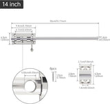 Barrel Bolt Door Latch 14 Inch 304 Stainless Steel Heavy Duty Slide Lock for Gate Barn Door with 8.5 mm Padlock Hole Silver