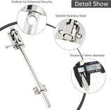 Barrel Bolt Door Latch 14 Inch 304 Stainless Steel Heavy Duty Slide Lock for Gate Barn Door with 8.5 mm Padlock Hole Silver - Side View