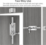 Barrel Bolt Door Latch 14 Inch 304 Stainless Steel Heavy Duty Slide Lock for Gate Barn Door with 8.5 mm Padlock Hole Silver