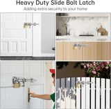 Barrel Bolt Door Latch 14 Inch 304 Stainless Steel Heavy Duty Slide Lock for Gate Barn Door with 8.5 mm Padlock Hole Silver - Rear View