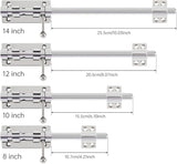 Barrel Bolt Door Latch 14 Inch 304 Stainless Steel Heavy Duty Slide Lock for Gate Barn Door with 8.5 mm Padlock Hole Silver - Close-Up Angle
