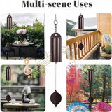 Wind Chimes Outside Deep Resonance Low Tone Serenity Bell Copper Garden Decor for Patio Porch Yard, for Garden Yard and Outdoor Use - Side View