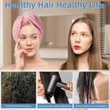 Hair Towel Wrap 4 Pack Quick Dry Turban for Curly and Long Hair Women Bathroom Shower Use Multi Color, Daily Comfort Use - Rear View