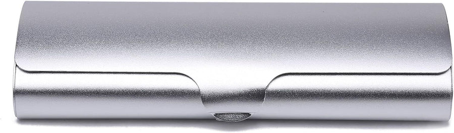 Hard Aluminum Eyeglasses Case Matte Metal Spectacle Box for Sunglasses Storage Silver, Aluminum Construction, Practical Everyday Use