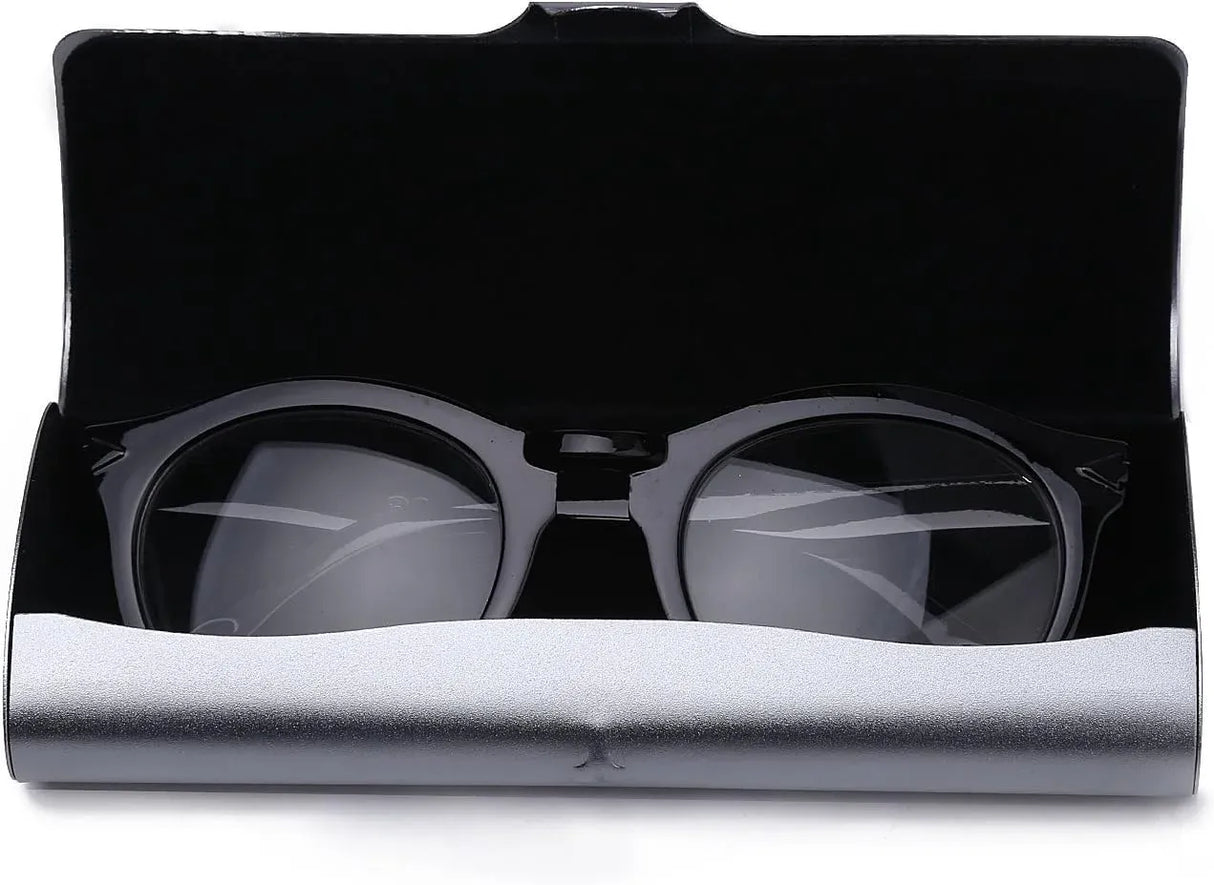 Hard Aluminum Eyeglasses Case Matte Metal Spectacle Box for Sunglasses Storage Silver, Aluminum Construction, Practical Everyday Use