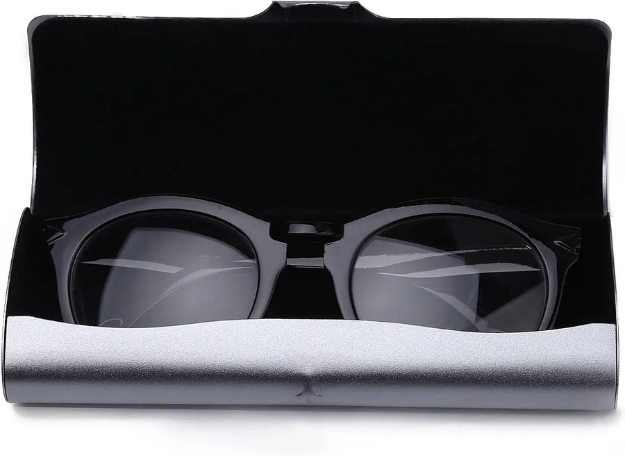 Hard Aluminum Eyeglasses Case Matte Metal Spectacle Box for Sunglasses Storage Silver, Aluminum Construction, Practical Everyday Use