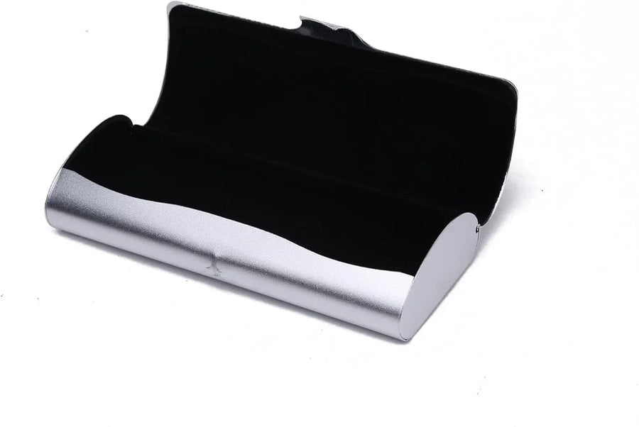 Hard Aluminum Eyeglasses Case Matte Metal Spectacle Box for Sunglasses Storage Silver, Aluminum Construction, Practical Everyday Use