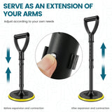 Stand Assist Mobility Aid, Height Adjustable Heavy Duty Metal Floor Standing Support Tool for Elderly, Yellow, Adjustable Design - Side View