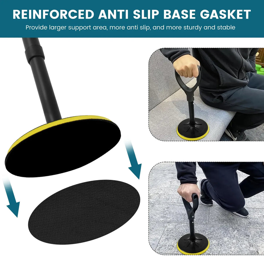 Stand Assist Mobility Aid, Height Adjustable Heavy Duty Metal Floor Standing Support Tool for Elderly, Yellow, Adjustable Design