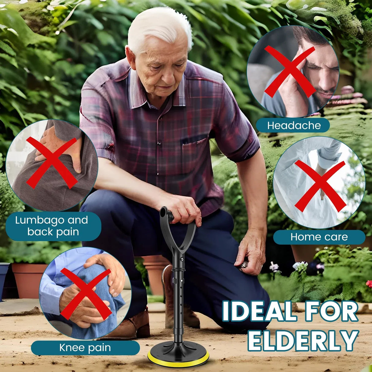 Stand Assist Mobility Aid, Height Adjustable Heavy Duty Metal Floor Standing Support Tool for Elderly, Yellow, Adjustable Design
